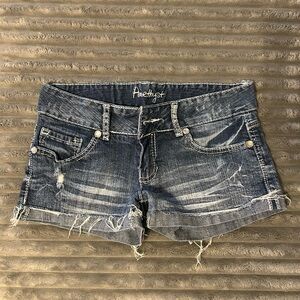 Amethyst Jeans Women's Distressed Denim Shorts - Blue
